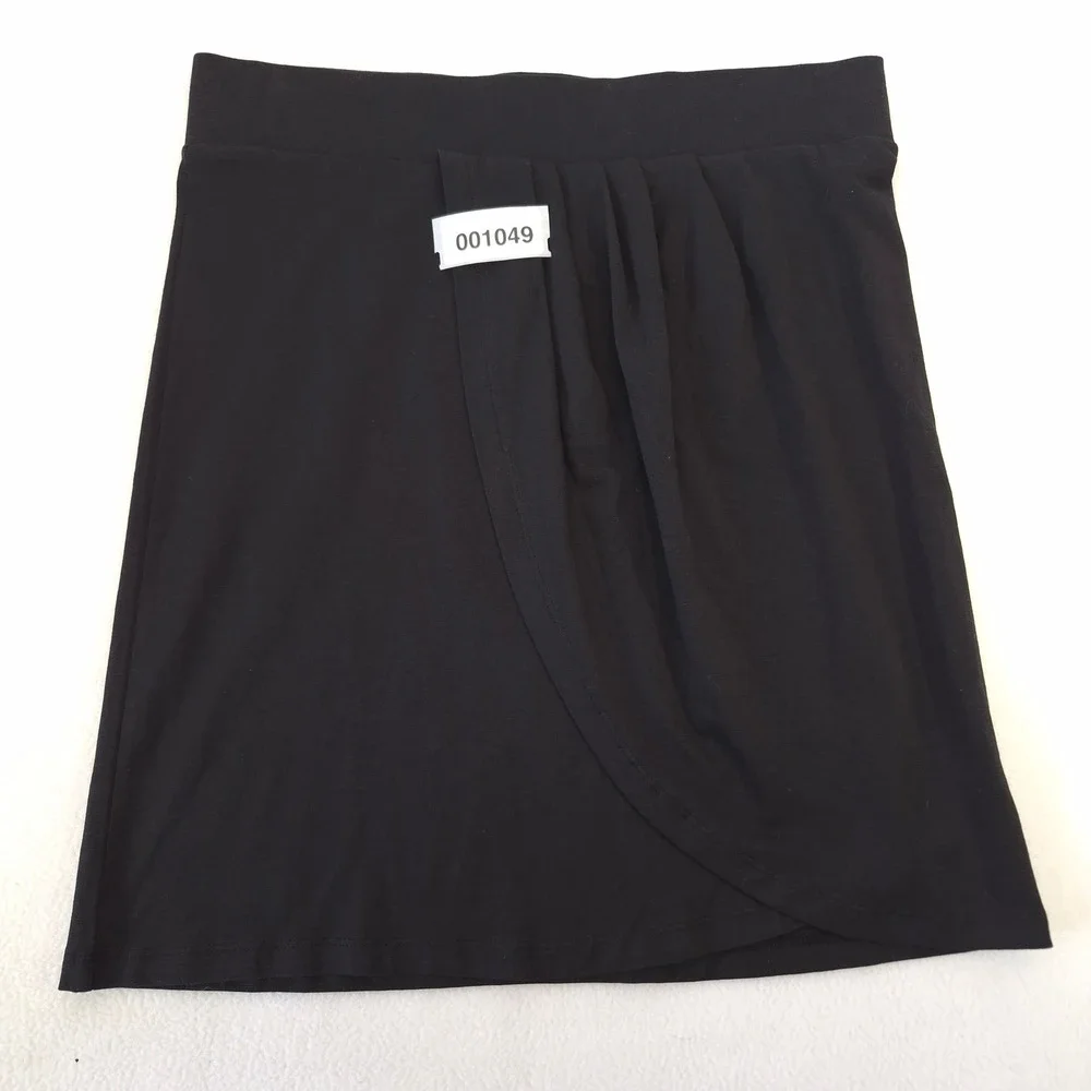 Toad&Co Adella Skirt Black Small Eco Organic Cotton Draped Wrap Mini Casual Chic